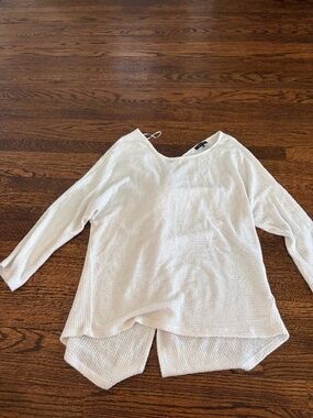 1.STATE- Sylvia Ribbed Soft Knit Twist Back Sweater- Medium